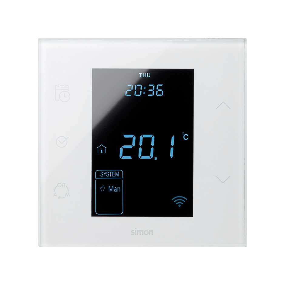 Simon 100 Белый глянец Термостат электронный Simon iO 10A 230В~