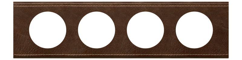 Рамка 4-м Celiane текстура кожи корич. Leg 069404
