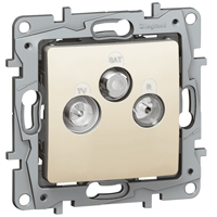 Розетка TV/R/SAT - 2 дБ - 0-2400 мГц - Etika - слоновая кость