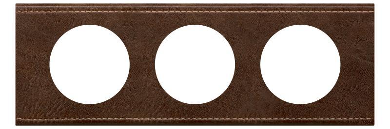 Рамка 3-м Celiane текстура кожи корич. Leg 069403