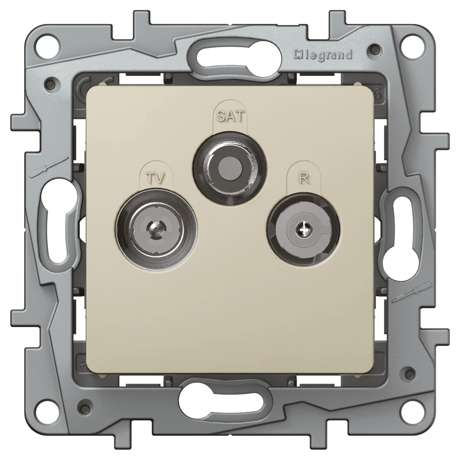 Розетка TV/R/SAT - 2 дБ - 0-2400 мГц - Etika - слоновая кость