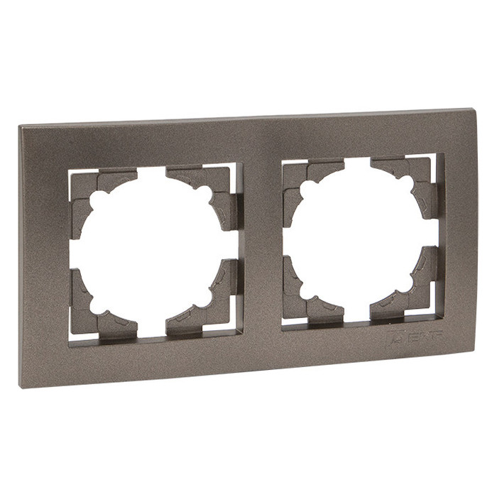 Рамка 2 поста EKF ВАЛЕНСИЯ, графит, EWM-G-302-60