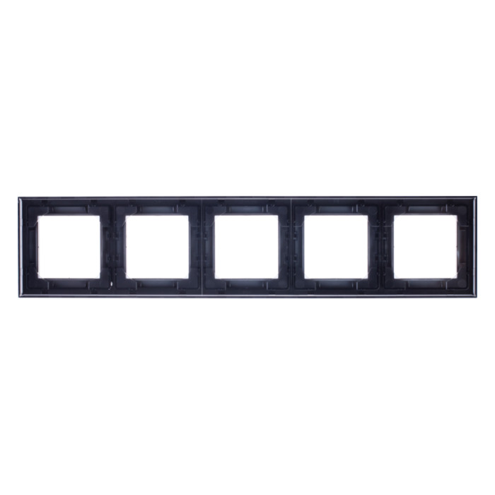 Рамка 5 постов ABB LEVIT, антрацит // дымчатый черный, 2CHH015050A6063