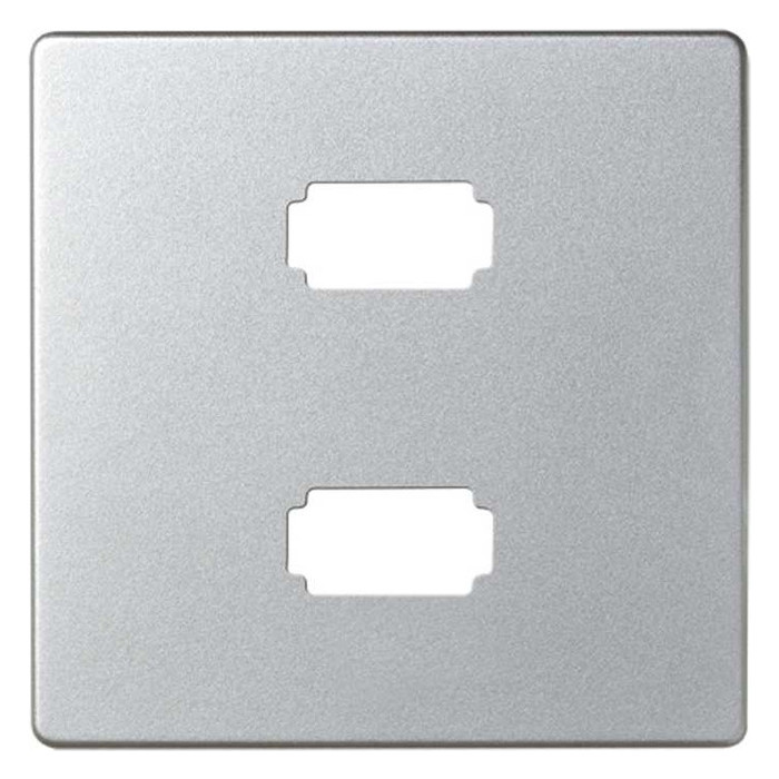 Накладка на розетку 2xUSB Simon SIMON 82 DETAIL, скрытый монтаж, холодный алюминий, 8201090-093