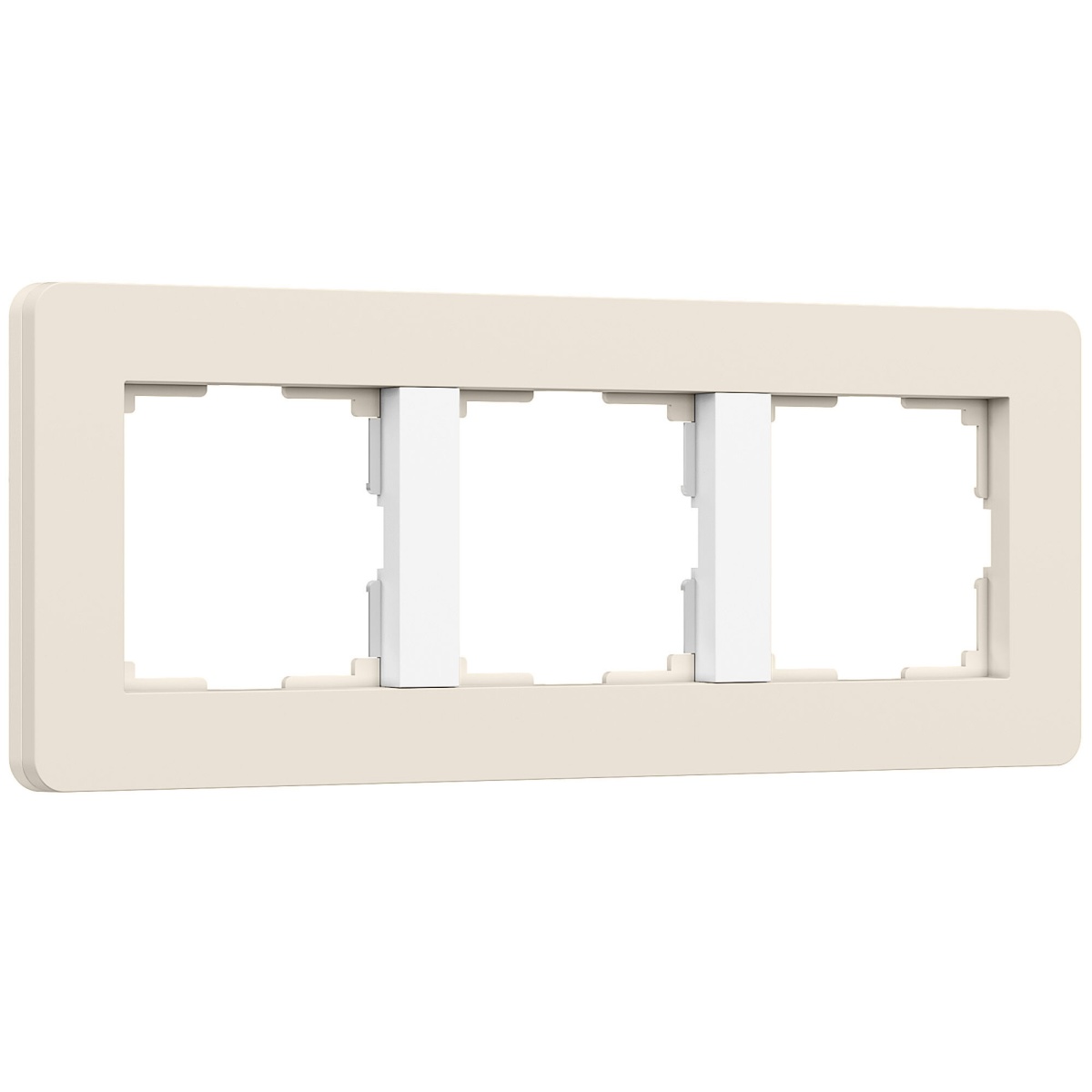 Рамка из поликарбоната на 3 поста Split айвори/белый, soft-touch W0033066
