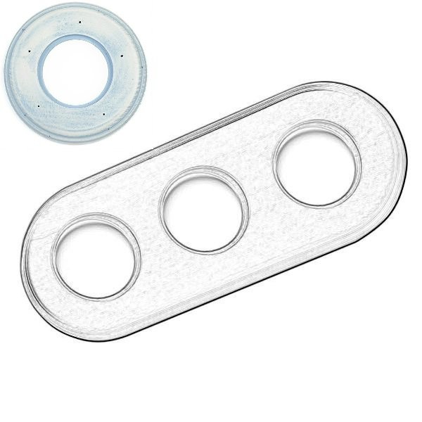 Рамка 3 поста Fontini GARBY COLONIAL, бело-синий, 31803352