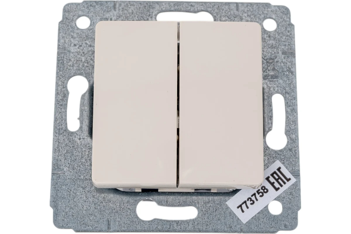 Выключатель 2-кл. СП Cariva 10А IP20 сл. кость (DIY-упак.) Leg 695904