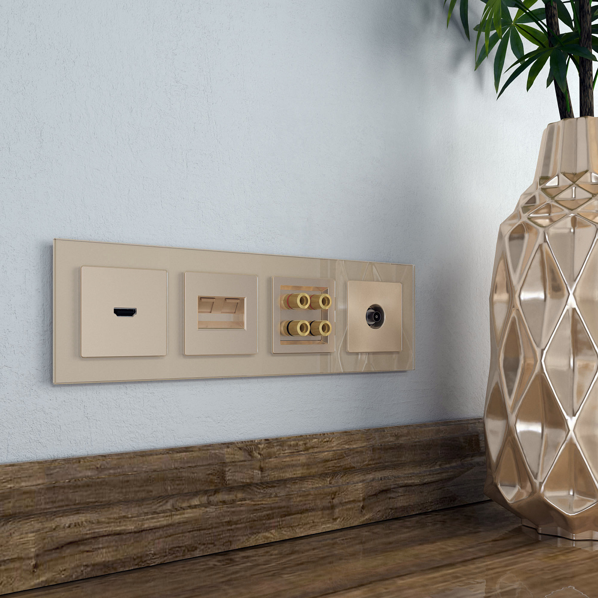 Рамка из стекла на 4 поста Favorit шампань W0041111