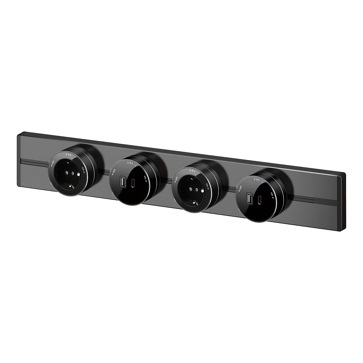 Systeme Electric MultiTrack Антрацит Розетка 2хUSB (тип А+С) 18Вт, 5В/3А