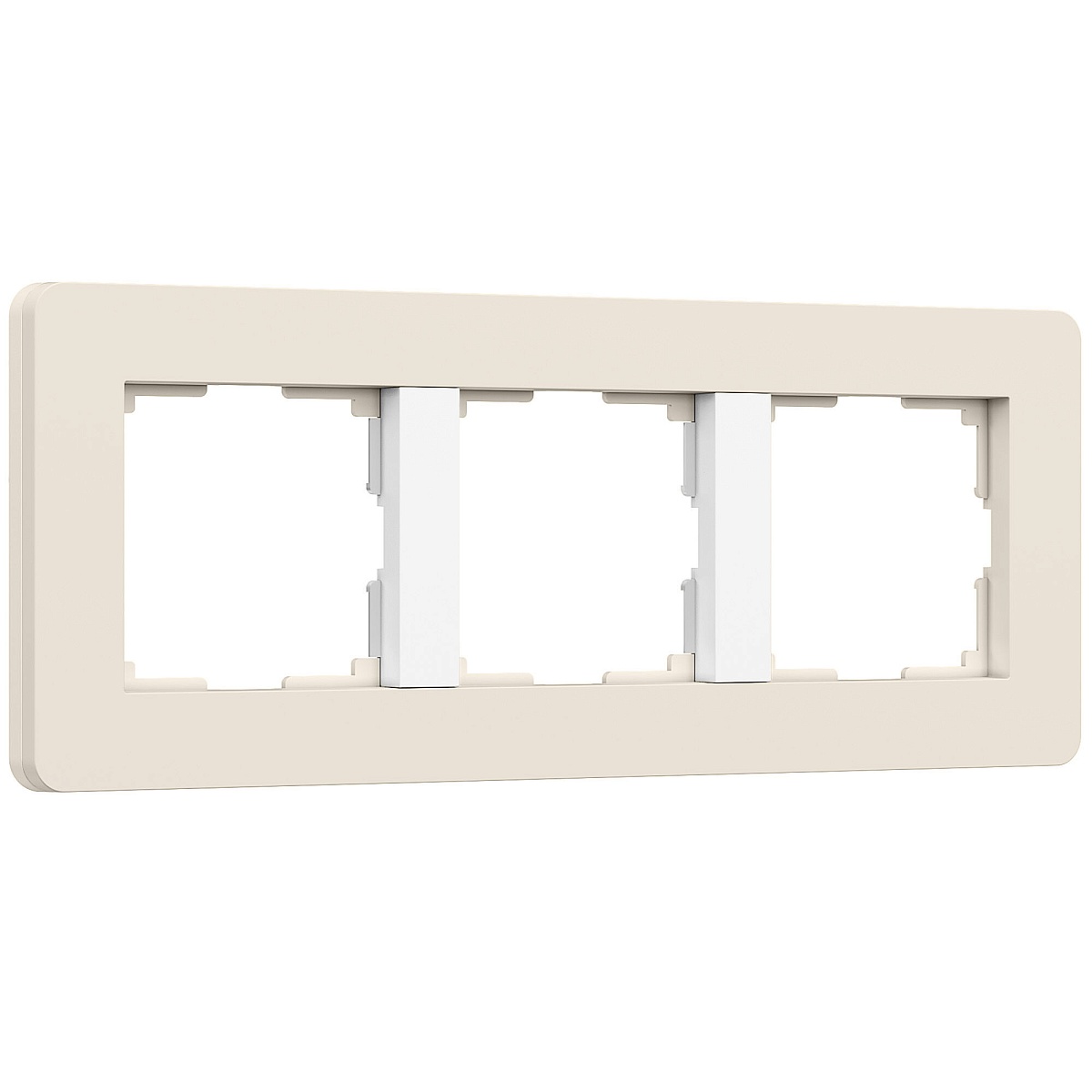 Рамка из поликарбоната на 3 поста Split айвори/белый, soft-touch W0033066