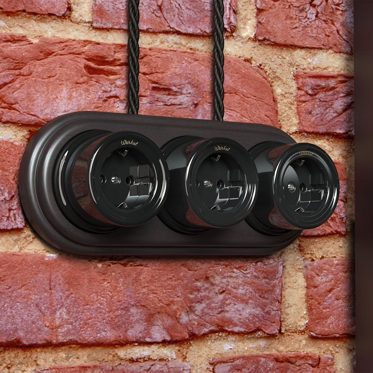 Ретро кабель витой 3х2,5 черный 50 м W6453608