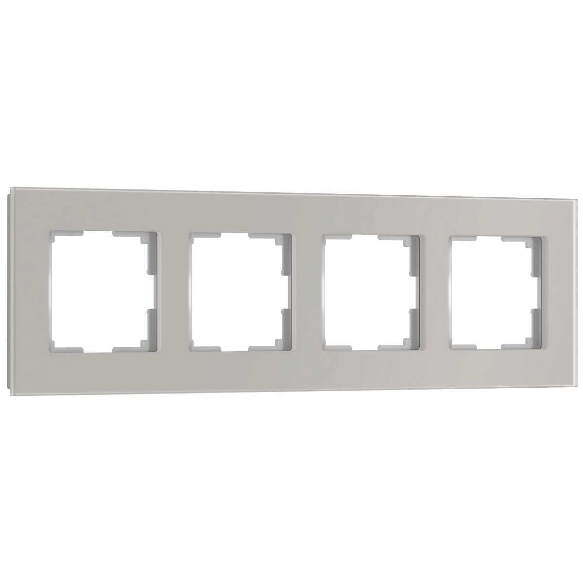 Рамка из стекла на 4 поста Senso дымчатый soft-touch W0043117